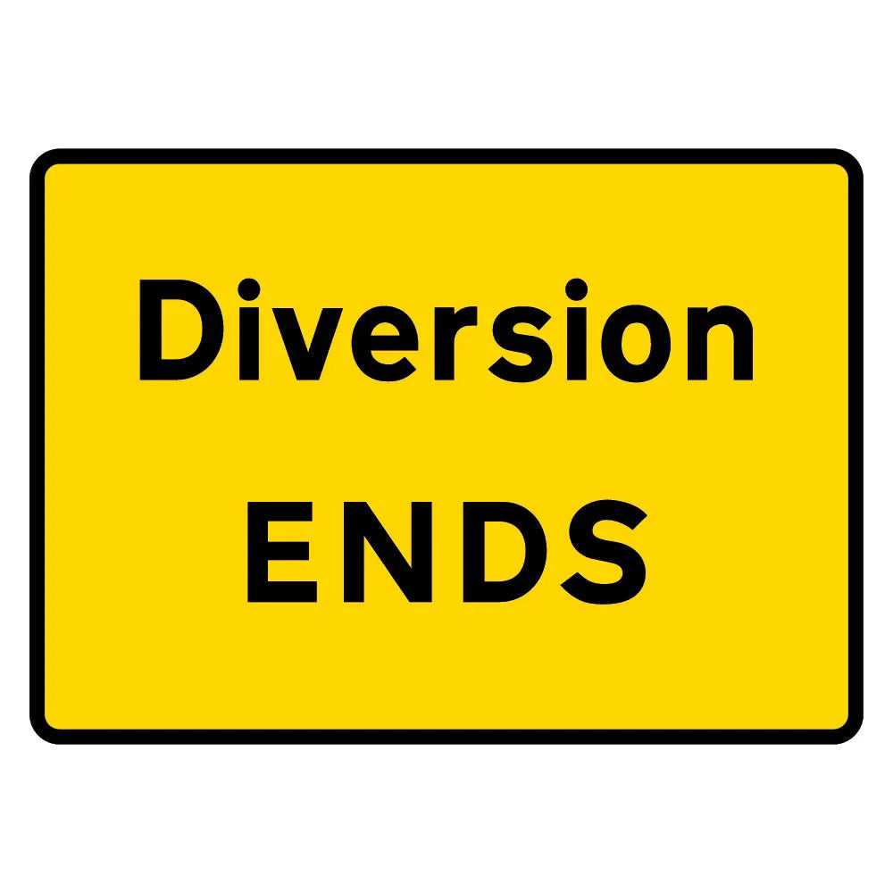 1050 x 750mm Diversion (ENDS) - Black Plastic CR1 Quick Fit Sign