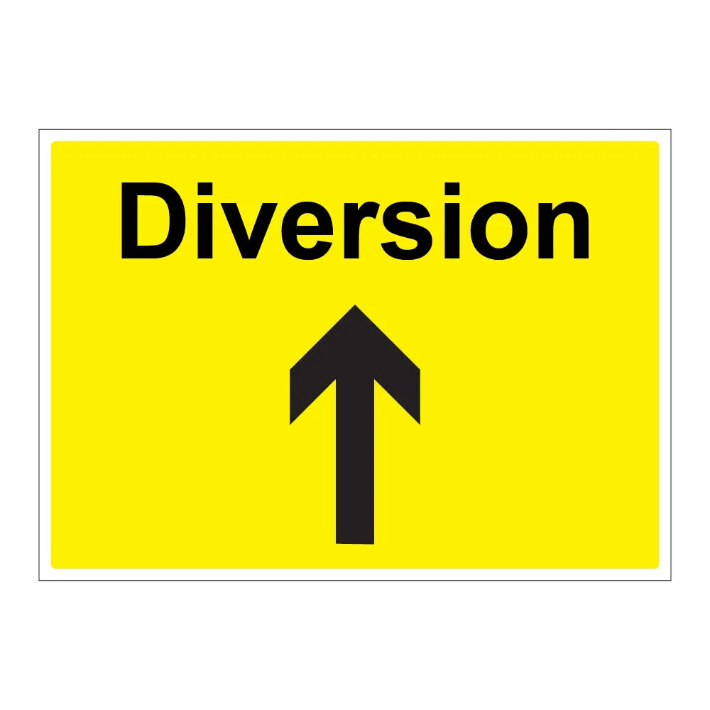 Diversion arrow ahead - 1050mm x750mm - Zintec Sign
