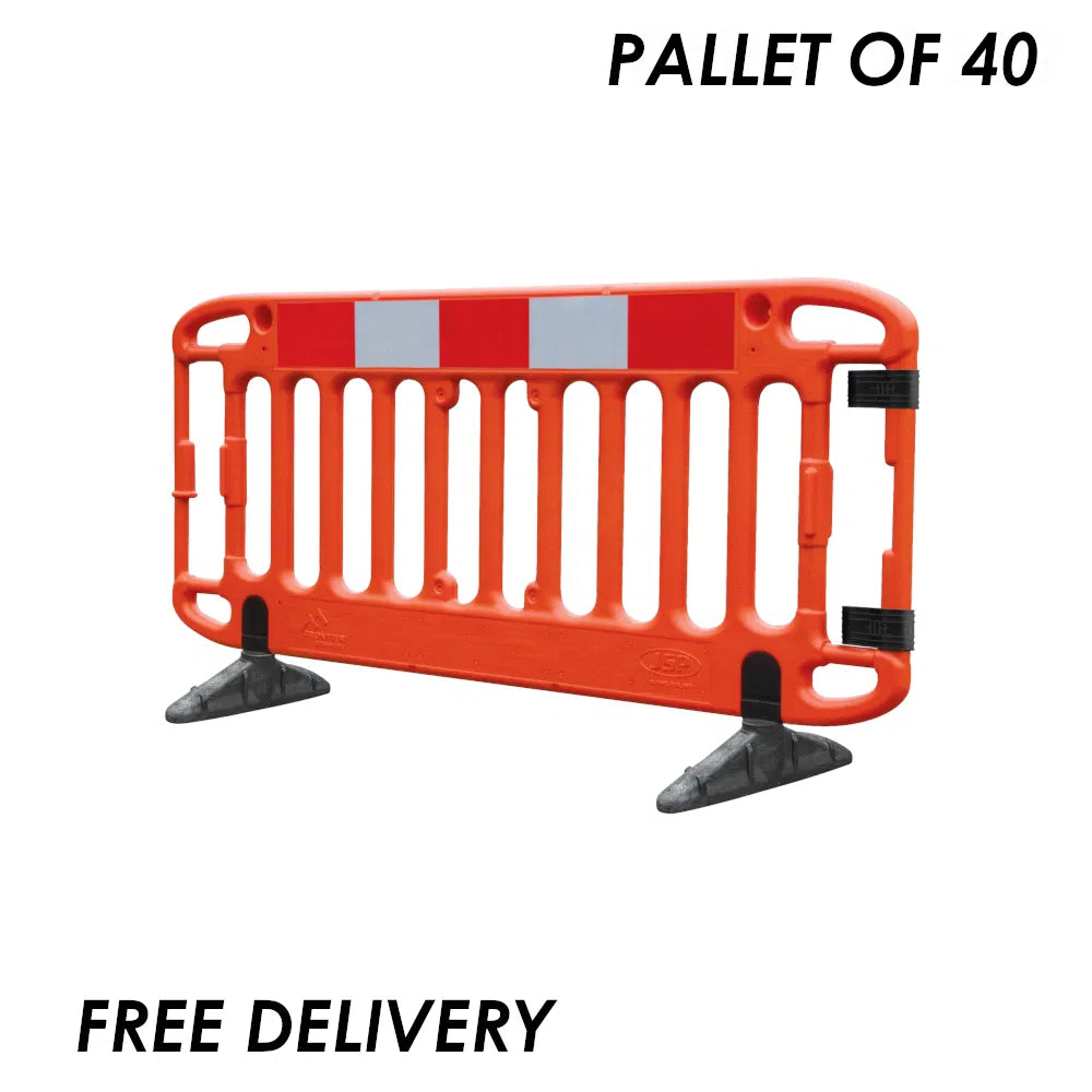 JSP Frontier Barrier - Standard Feet - 2m | Pack of 40 - Durable Traffic Management Solution