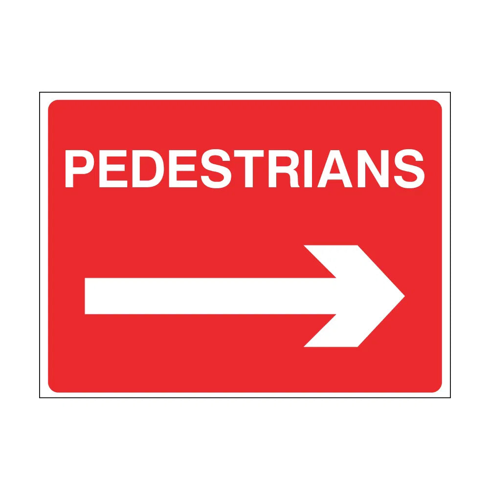 Pedestrians arrow right - 600mm x 450mm - Zintec Sign