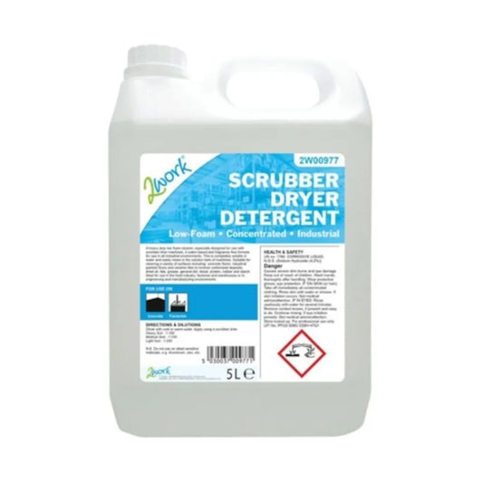 Fragrance-Free 2Work Scrubber Dryer Detergent - Low Foam Formula (5L)