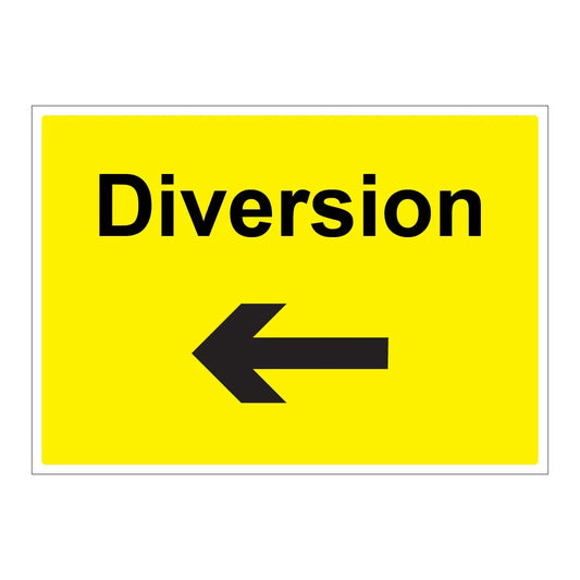Diversion arrow left - 1050mm x750mm - Zintec Sign