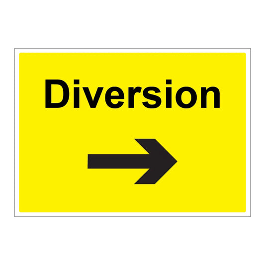 Diversion arrow right - 1050mm x750mm - Zintec Sign
