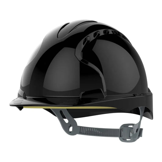 JSP EVO3® Vented Safety Helmet – Black, Wheel Ratchet Fit