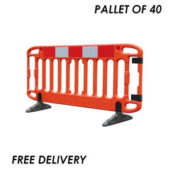 JSP Frontier Barrier - Standard Feet - 2m | Pack of 40 - Durable Traffic Management Solution