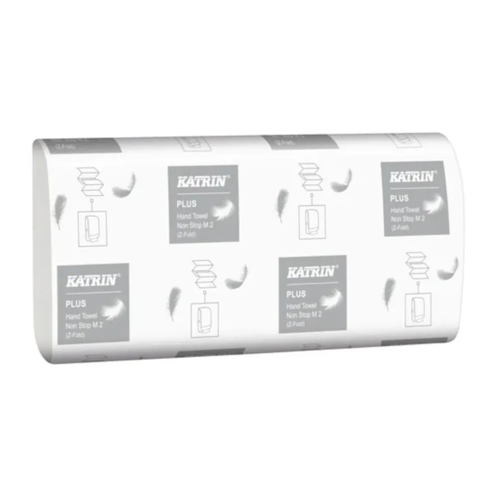 Katrin Plus 2-Ply Hand Towels Non Stop M2 Handy Pack - Bright White - Pack of 2,400
