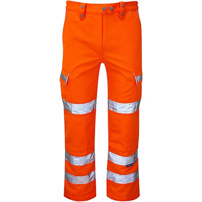 PR336 Orange Hi-Vis Cargo Trousers with Kneepad Pockets