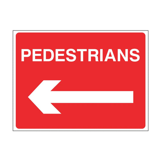 Pedestrians arrow left - 600mm x 450mm - Zintec Sign